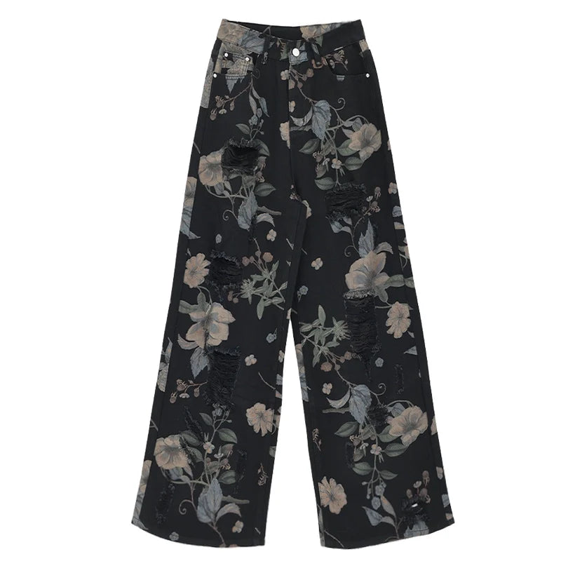 Blooming Botanica Floral Wide-Leg Jeans