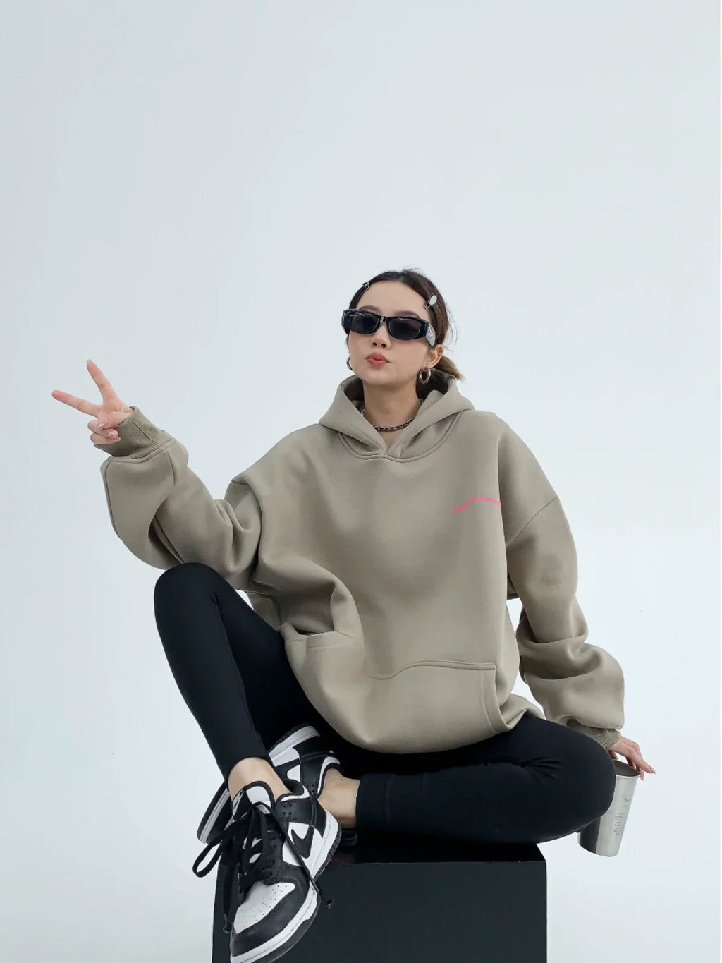 Sand Halo Oversized Hoodie