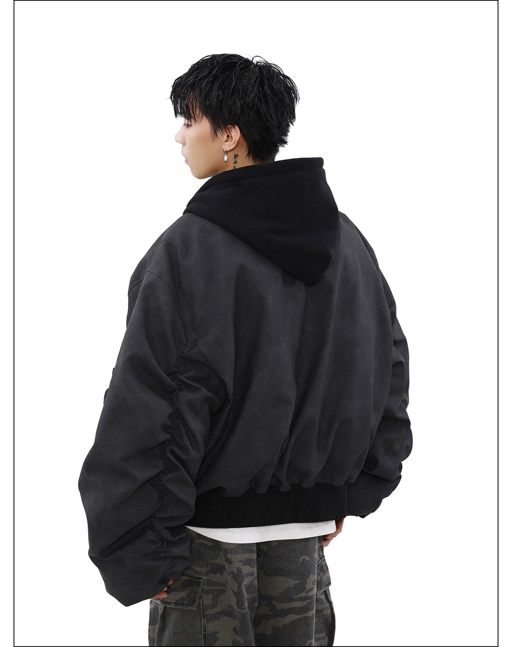 Umber Drift Oversized Moto Jacket
