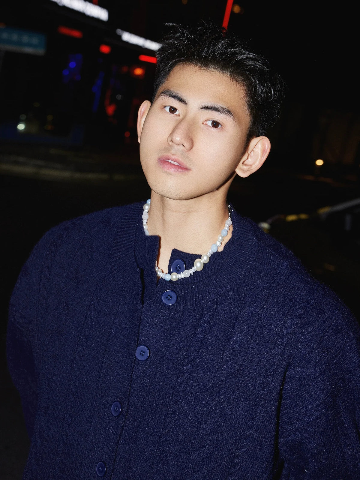 Button-Up Cable Knit Cardigan
