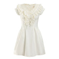 White Ruffle Victorian Cotton Summer Dress