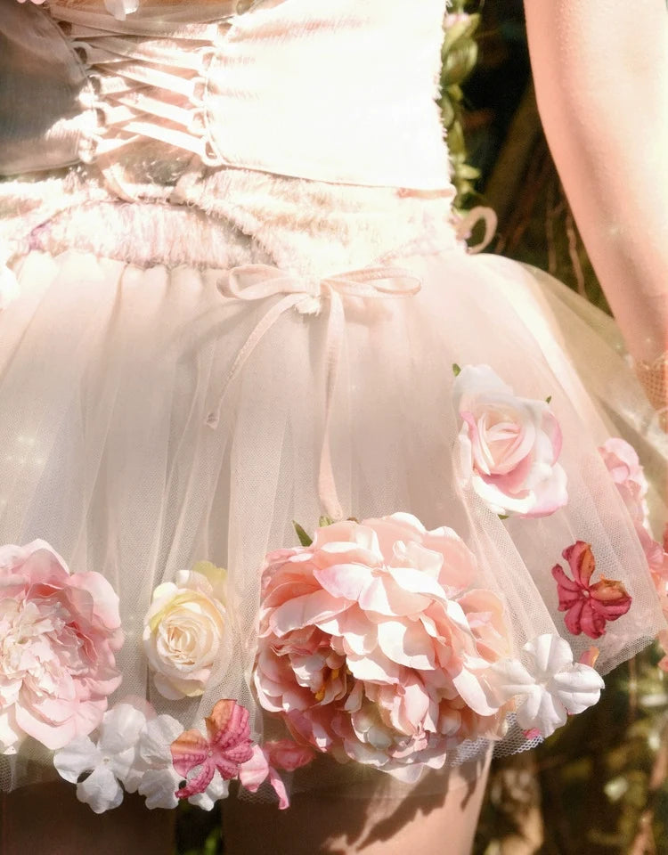 Flower-patterned Tulle Petticoat