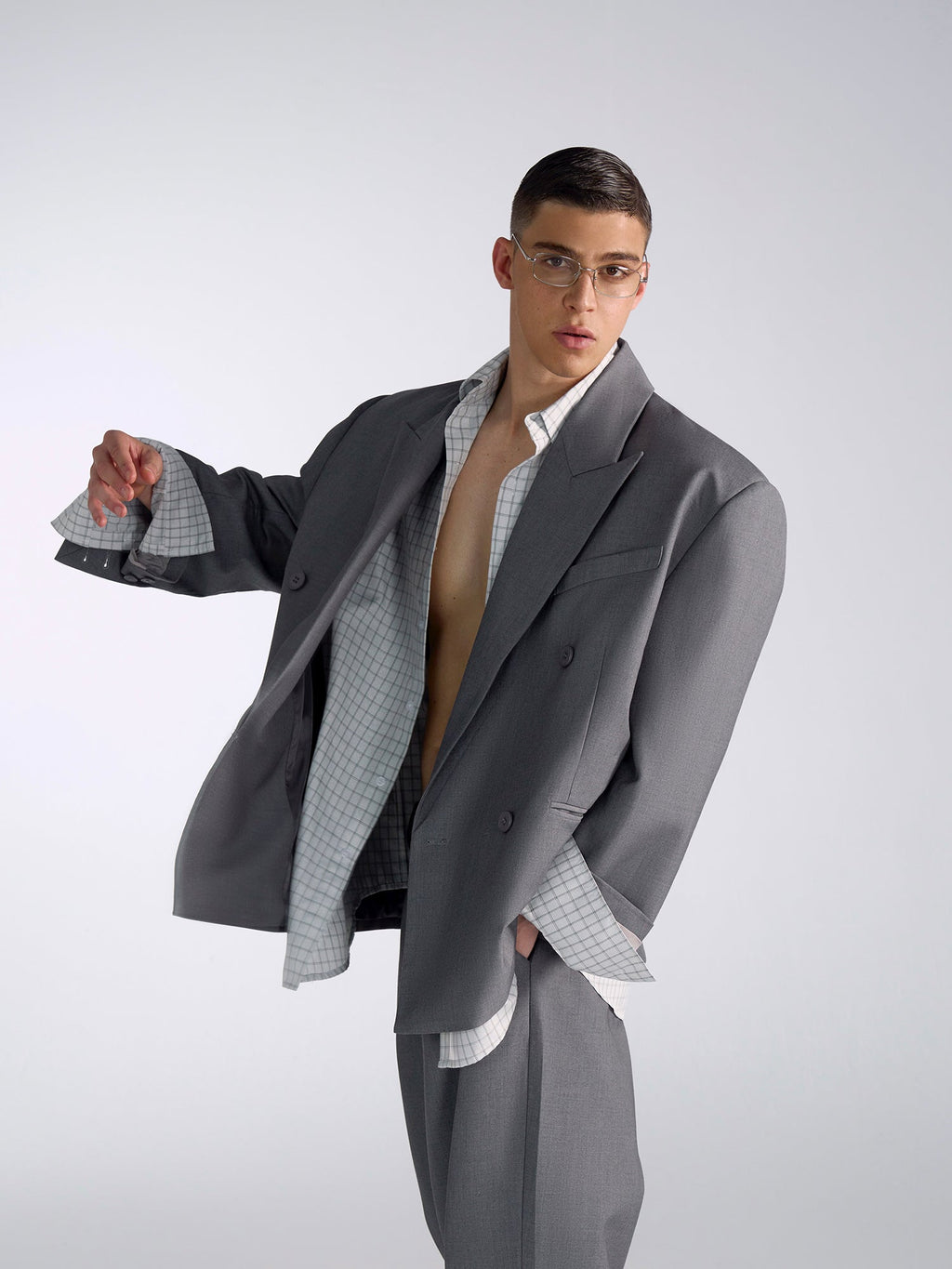 Oversized Modern Grey Jacket and Pants Setup