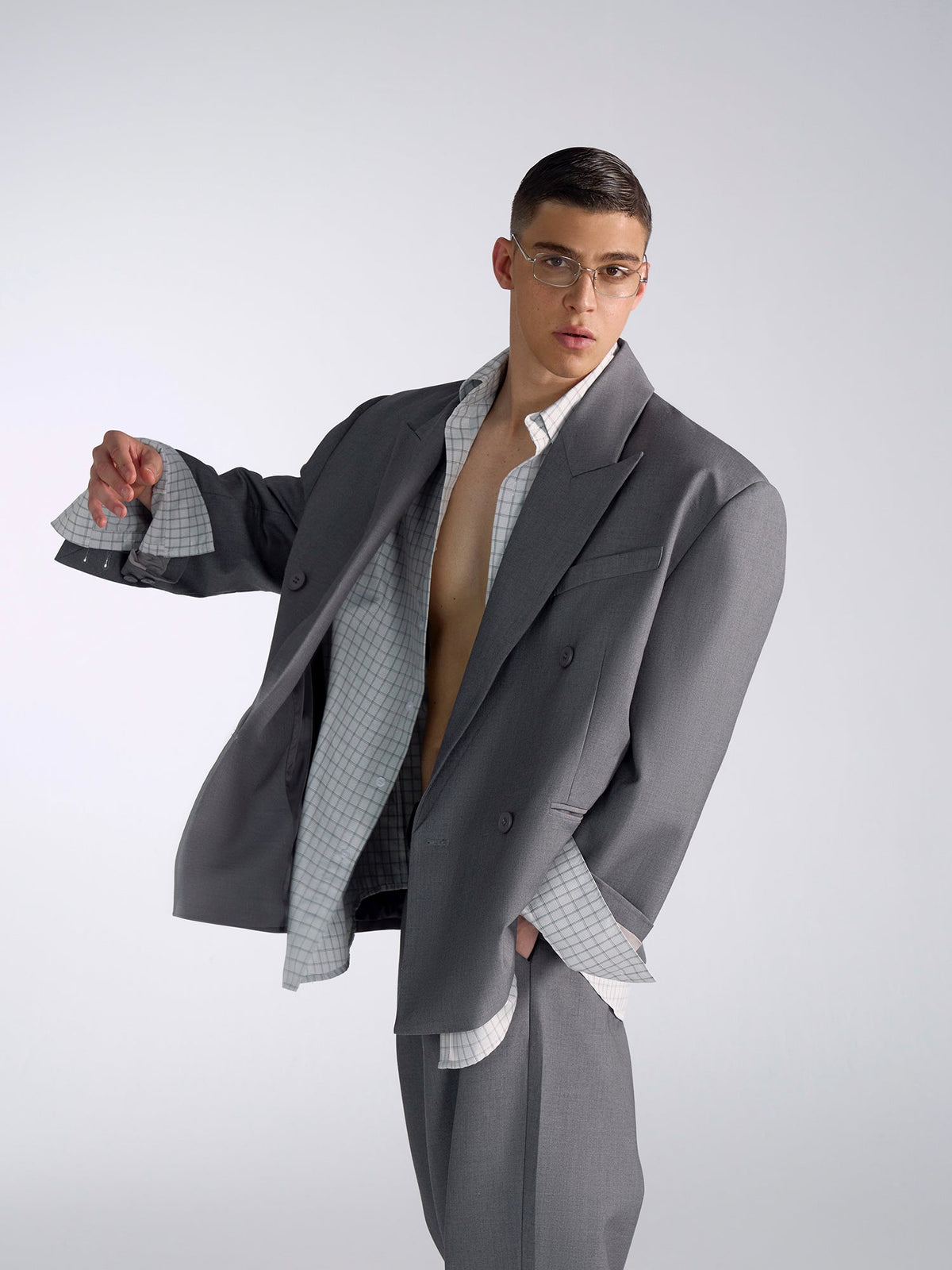 Oversized Modern Grey Jacket and Pants Setup