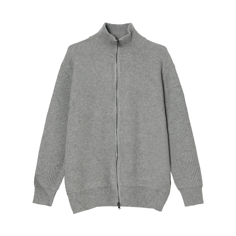 Ribbed Full-Zip Cardigan Sweater