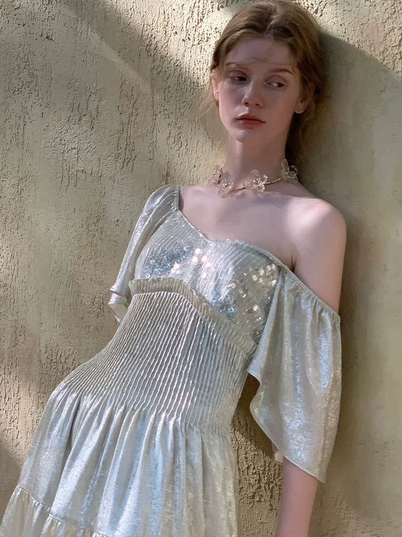 Soft Glossy Tiered Dress