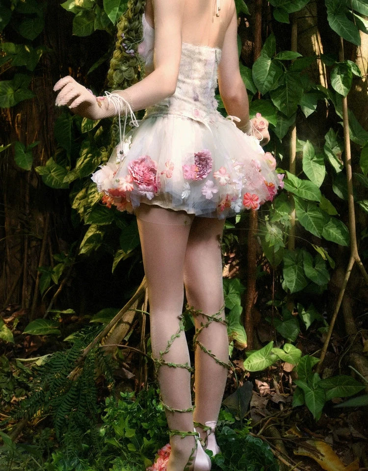Flower-patterned Tulle Petticoat