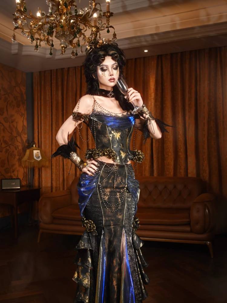 BLOOD SUPPLY Gold Butterfly Corset or Choker