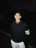 Crewneck Striped Sleeve Sweater