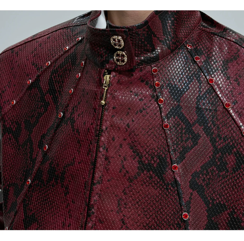 Snake Print Bomber Jacket
