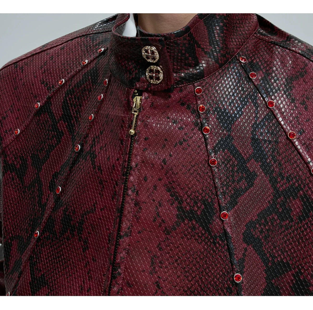 Snake Print Bomber Jacket