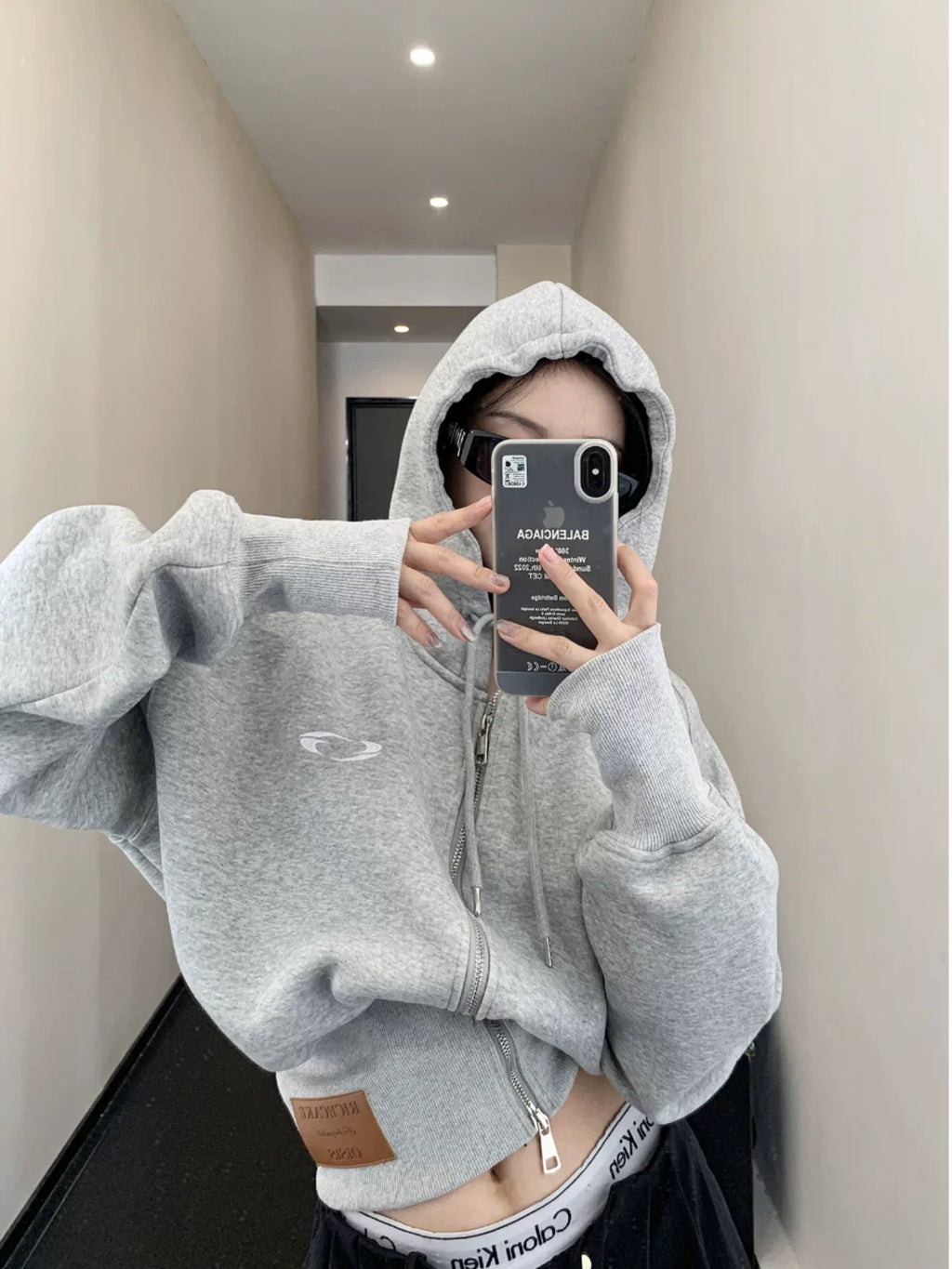 Graphite Orbit Zip Hoodie