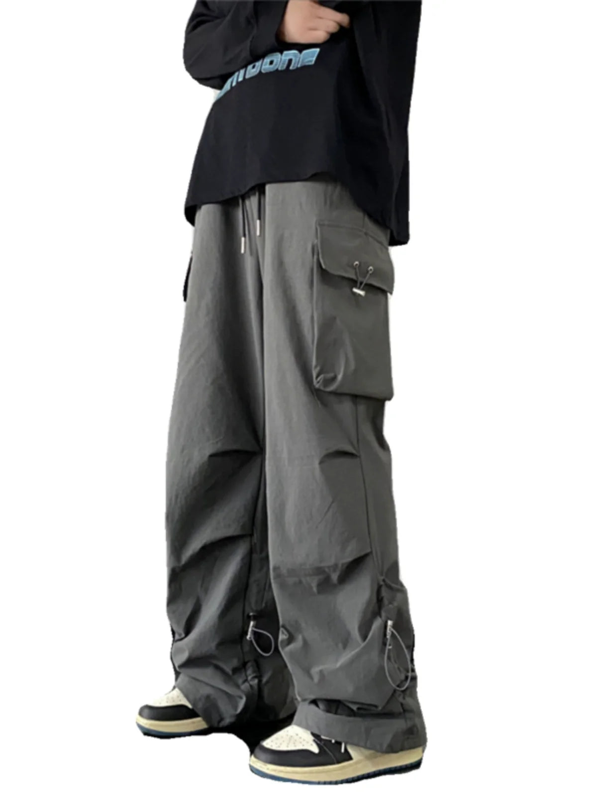 Baggy Black Cargo Street Pants