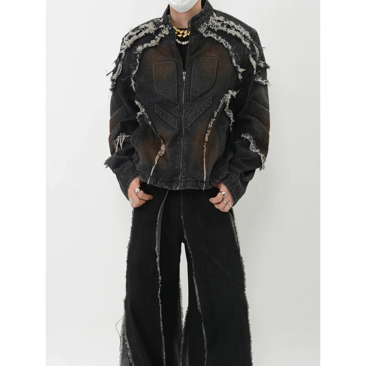 Ember Shard Ruined Denim Jacket