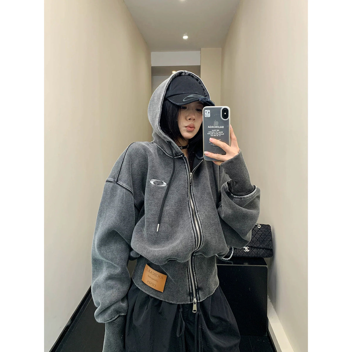 Graphite Orbit Zip Hoodie