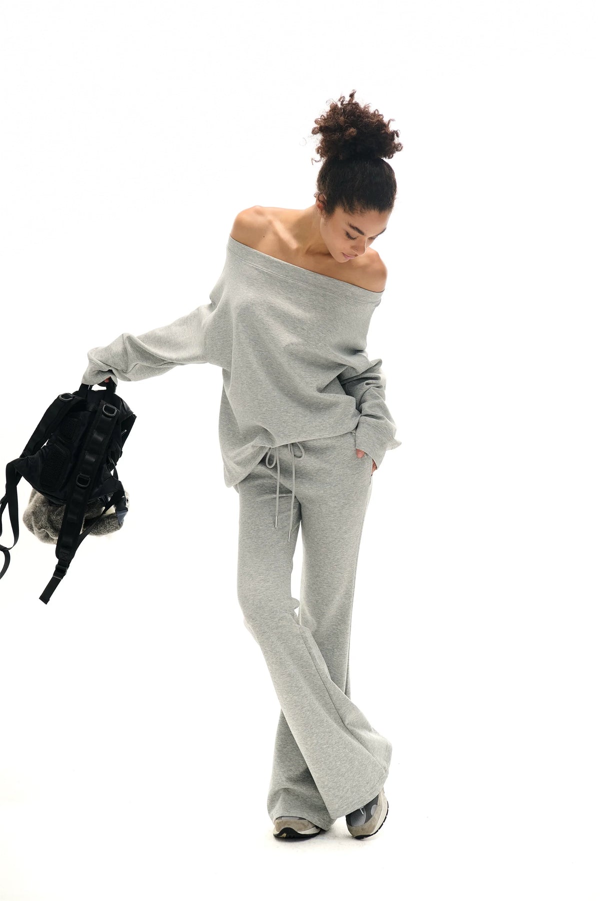 Two Little Guys Off-Shoulder Sweatshirt or Flare Pants