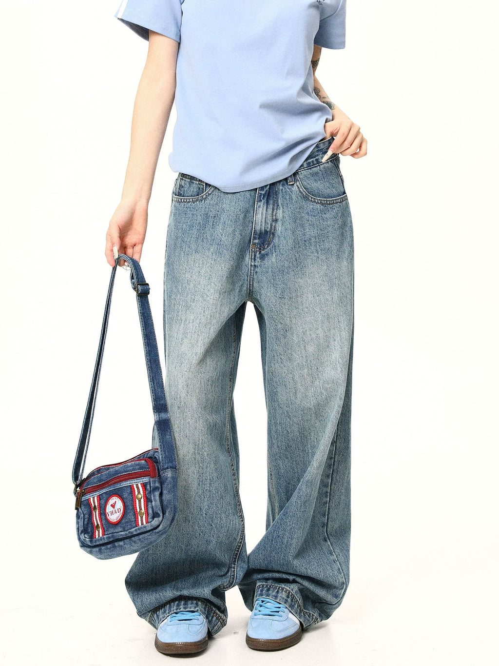Baggy Retro Washed Wide Jeans