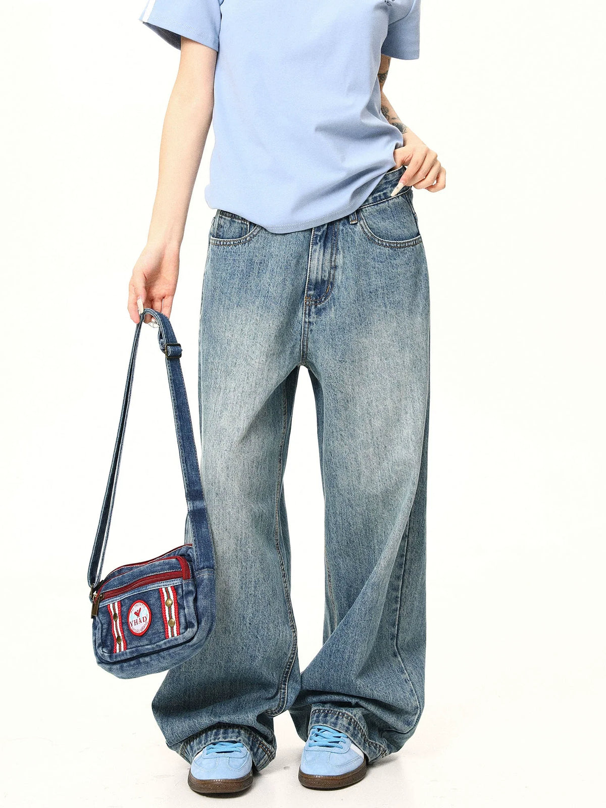 Baggy Retro Washed Wide Jeans