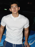 Single Button Henley Collar Shirt