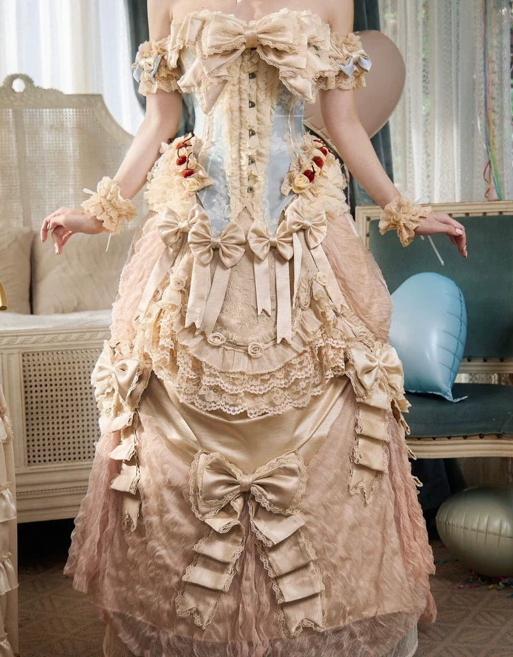 Rosette Ruffle Lace Pet Maxi Skirt