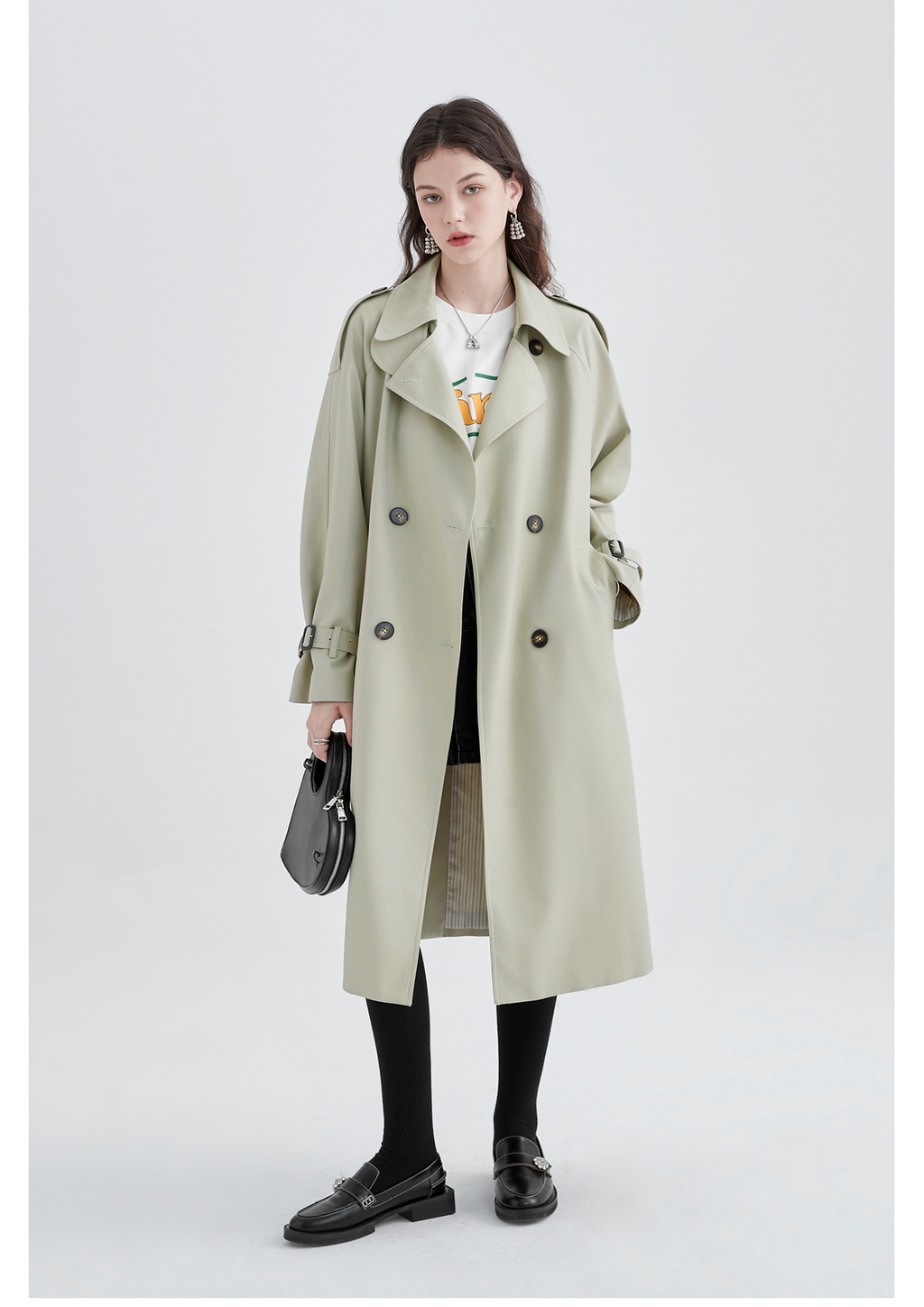 Mid-Length British Style Trench Coat