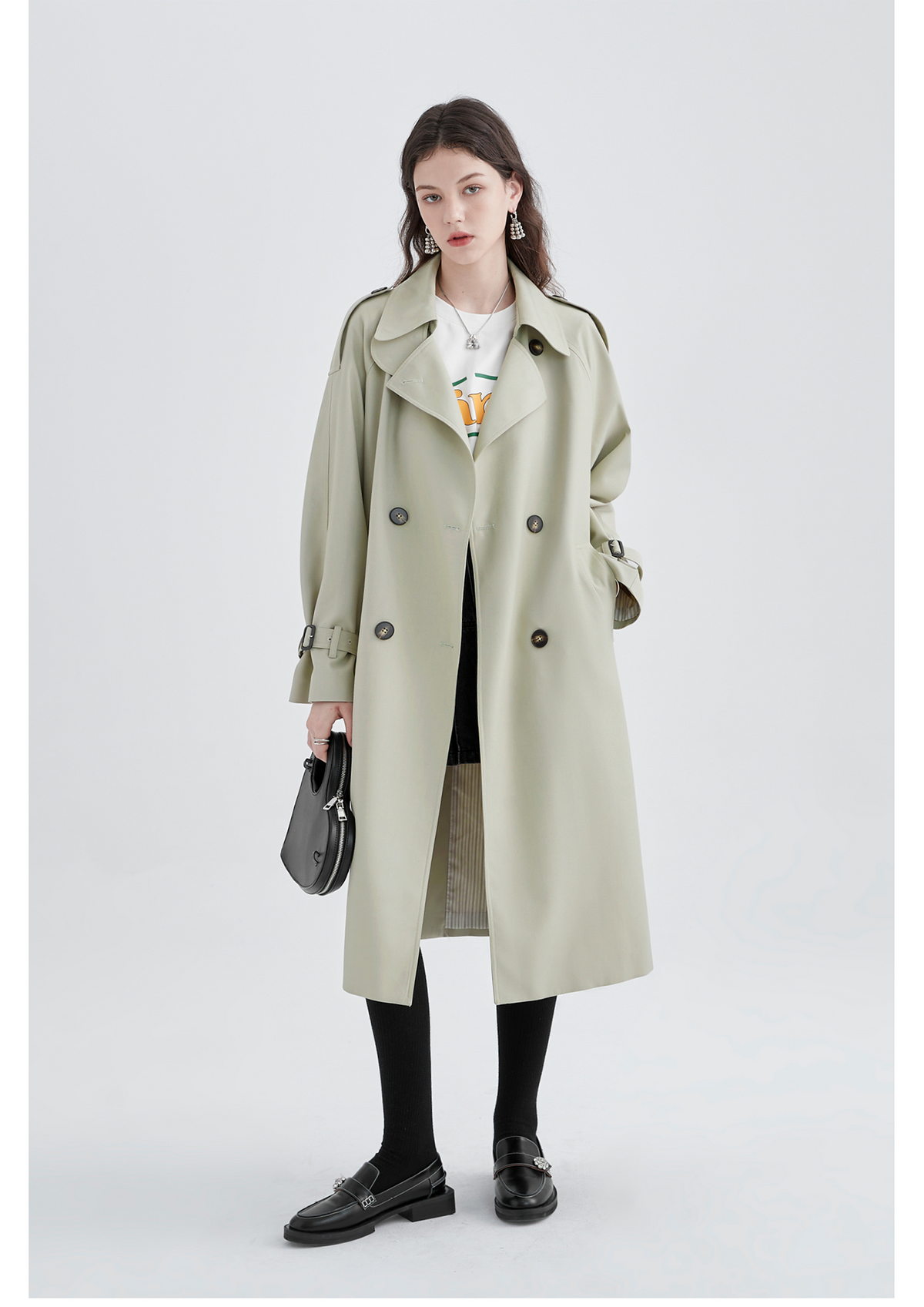 Mid-Length British Style Trench Coat