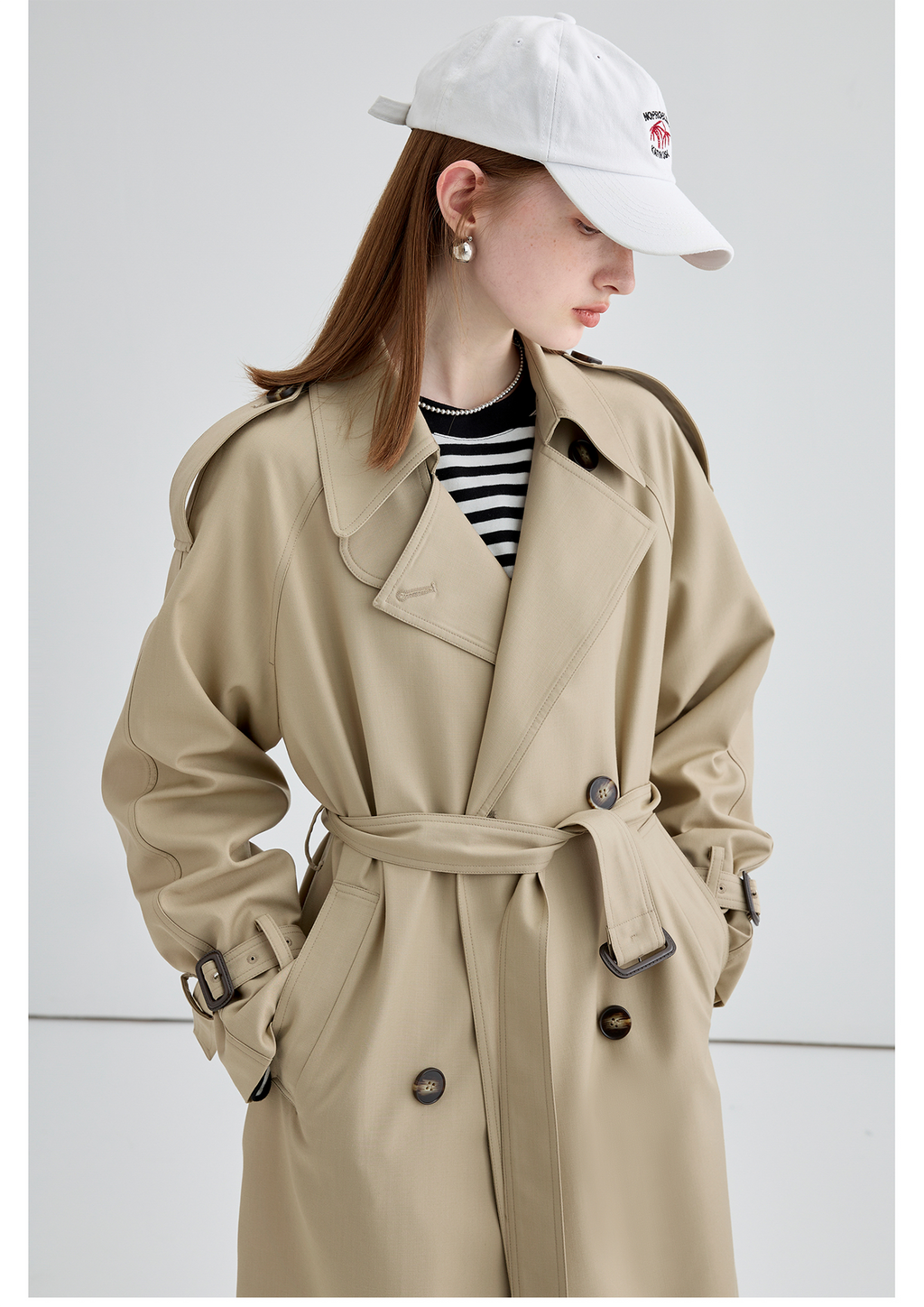 Mid-Length British Style Trench Coat