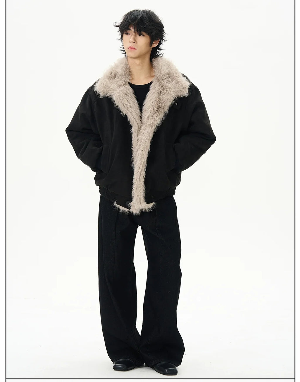 Faux Shearling Aviator Jacket