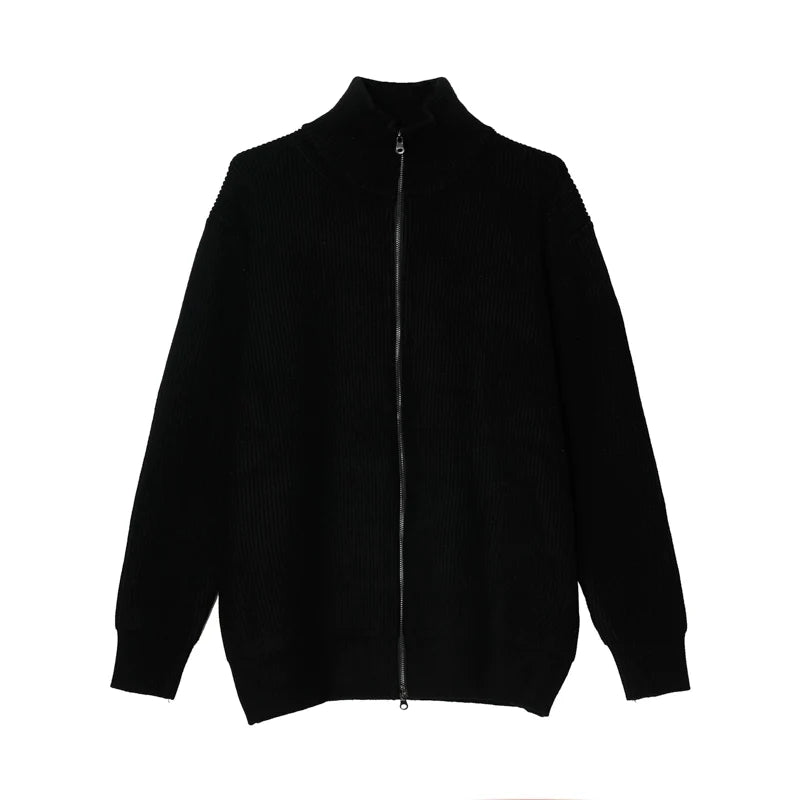 Ribbed Full-Zip Cardigan Sweater