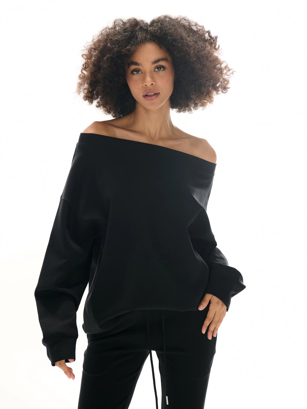 Two Little Guys Off-Shoulder Sweatshirt or Flare Pants