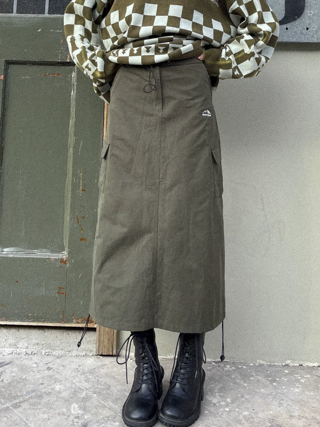 Drawstring High-Waist Skirt