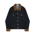 Autumn Denim Jacket, Loose Slimming Design With Patchwork