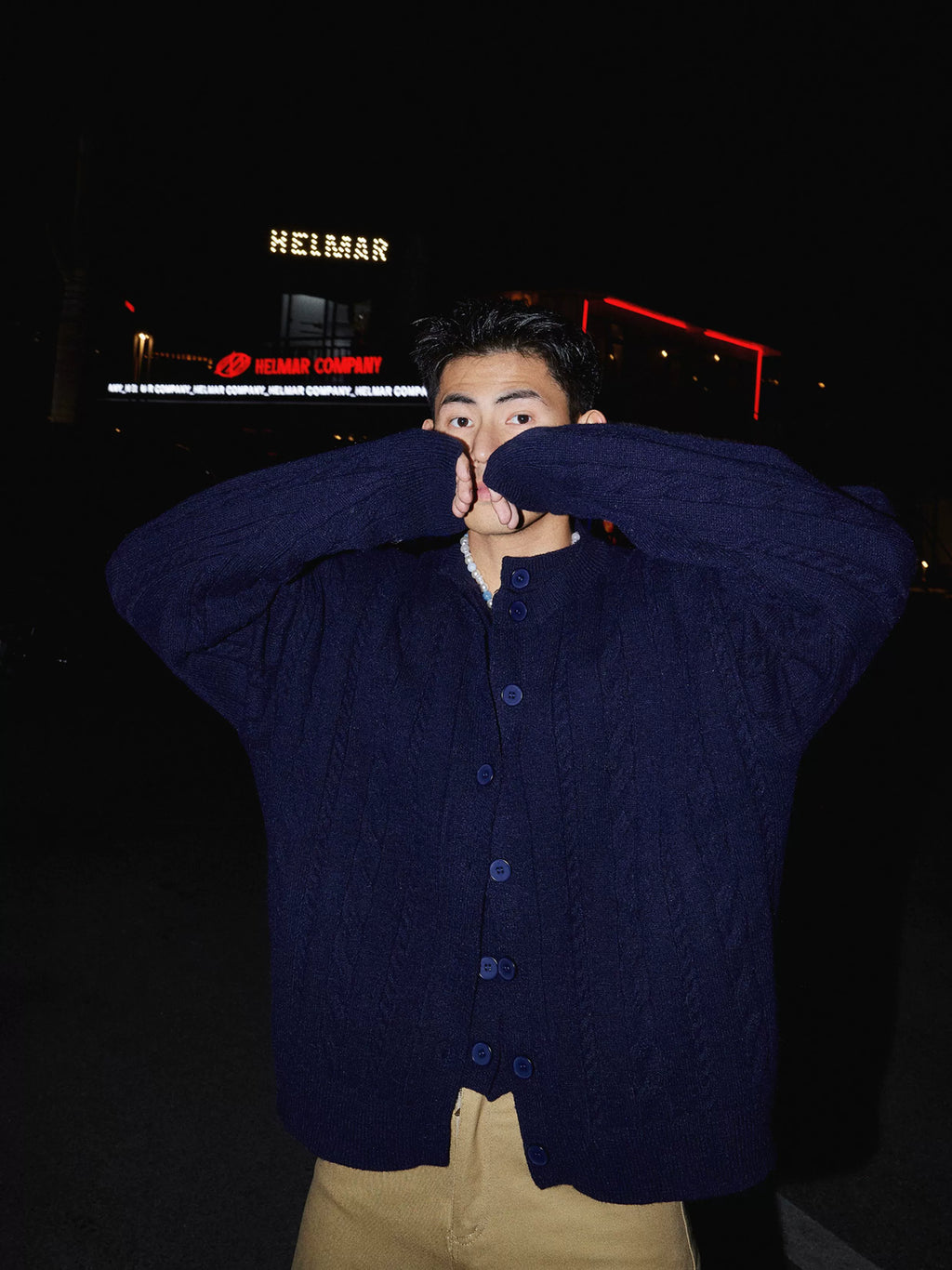 Button-Up Cable Knit Cardigan