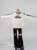 Monochrome Streak Varsity Sweatshirt