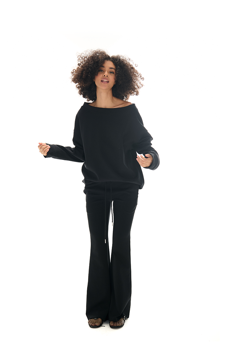 Two Little Guys Off-Shoulder Sweatshirt or Flare Pants