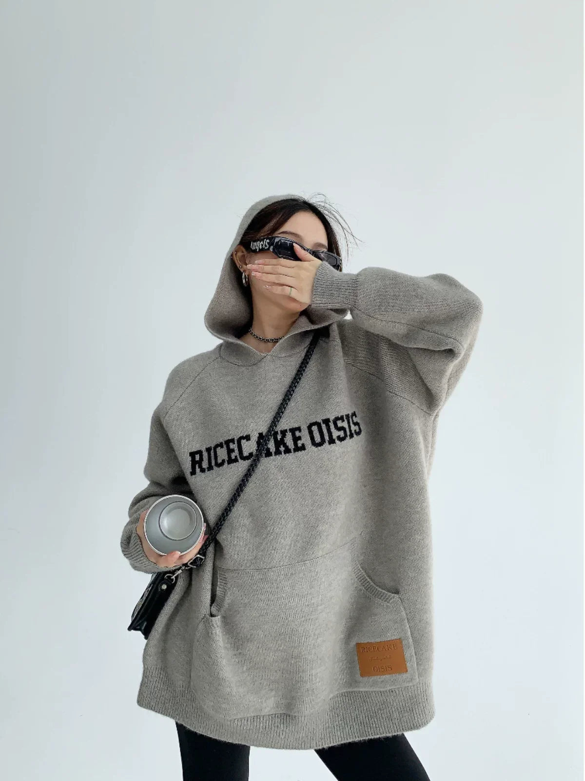Brick Cozy Logo Knit Hoodie