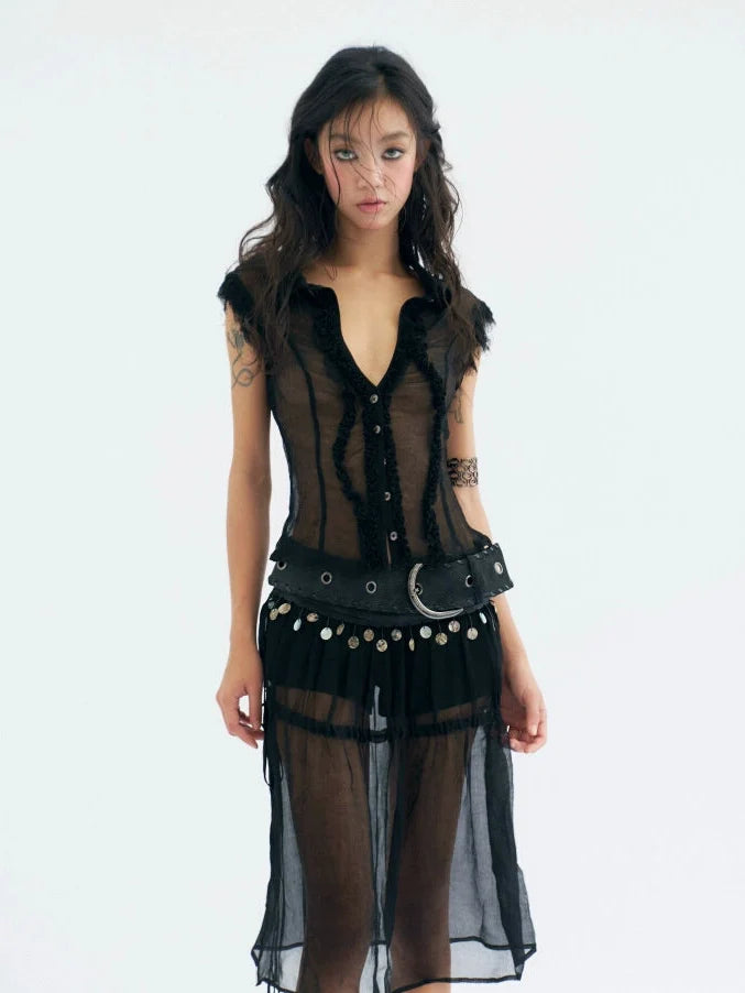 Night Chant Sheer Blouse