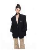 Oversized Zip-Pocket Tailored Blazer