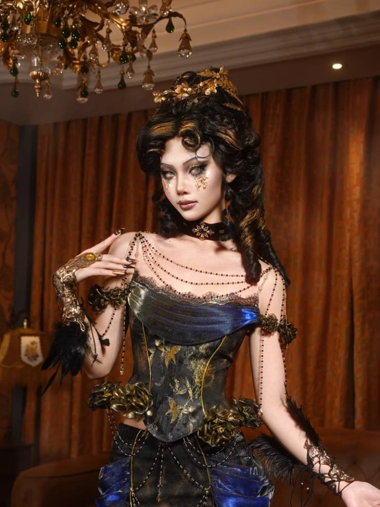 BLOOD SUPPLY Gold Butterfly Corset or Choker