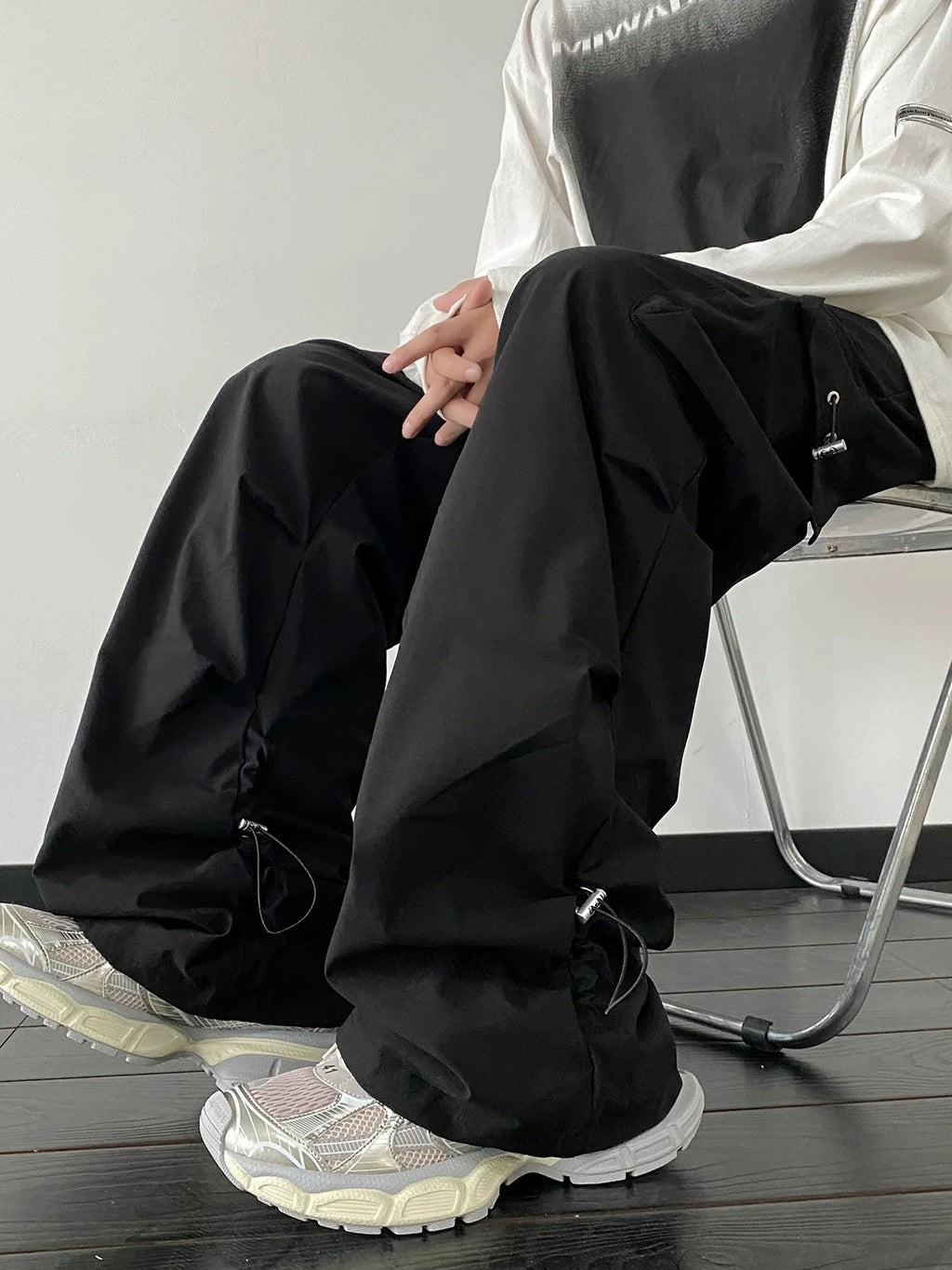 Baggy Black Cargo Street Pants