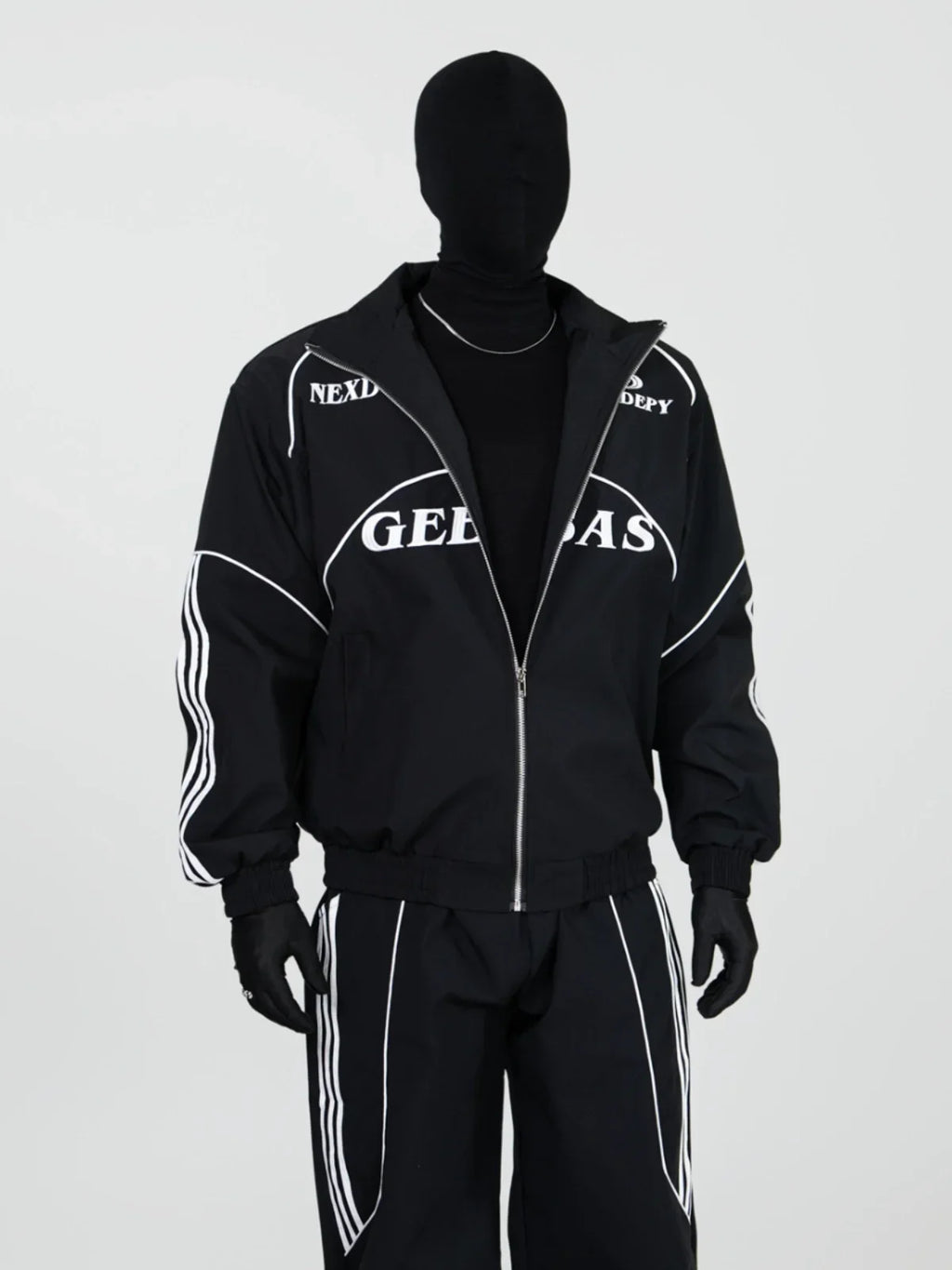 Noir Graphic Piping Moto Jacket and Pants Setup