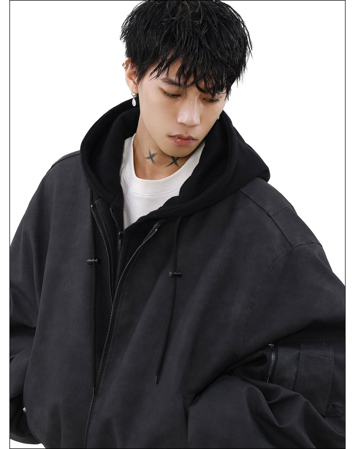 Umber Drift Oversized Moto Jacket