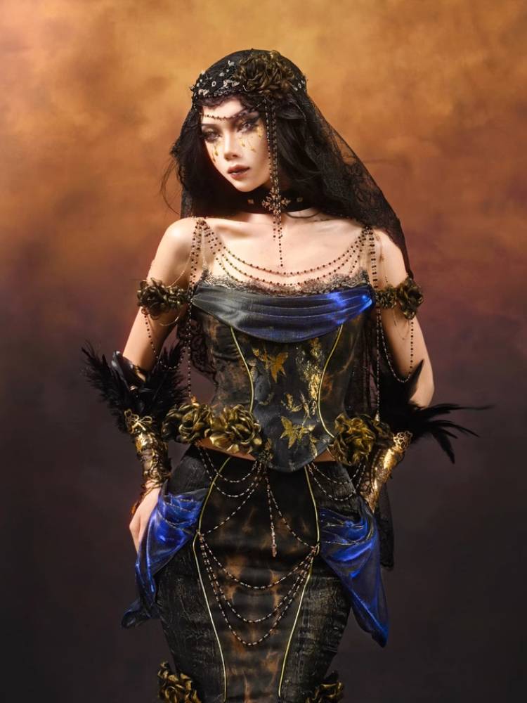 BLOOD SUPPLY Gold Butterfly Corset or Choker