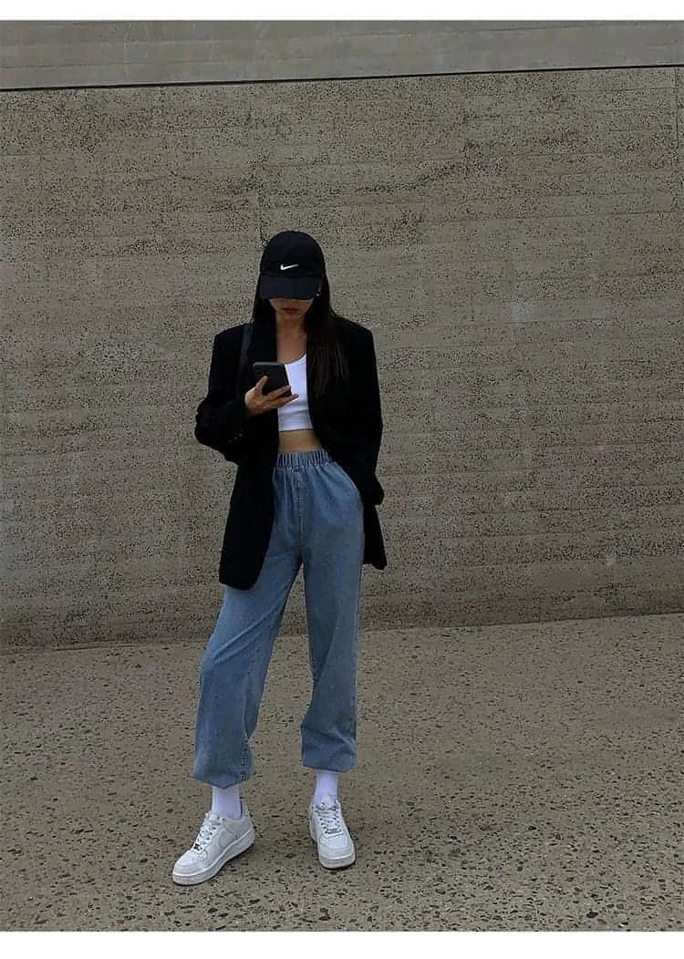 Neva Hu Black Oversized Korean-Style Blazer