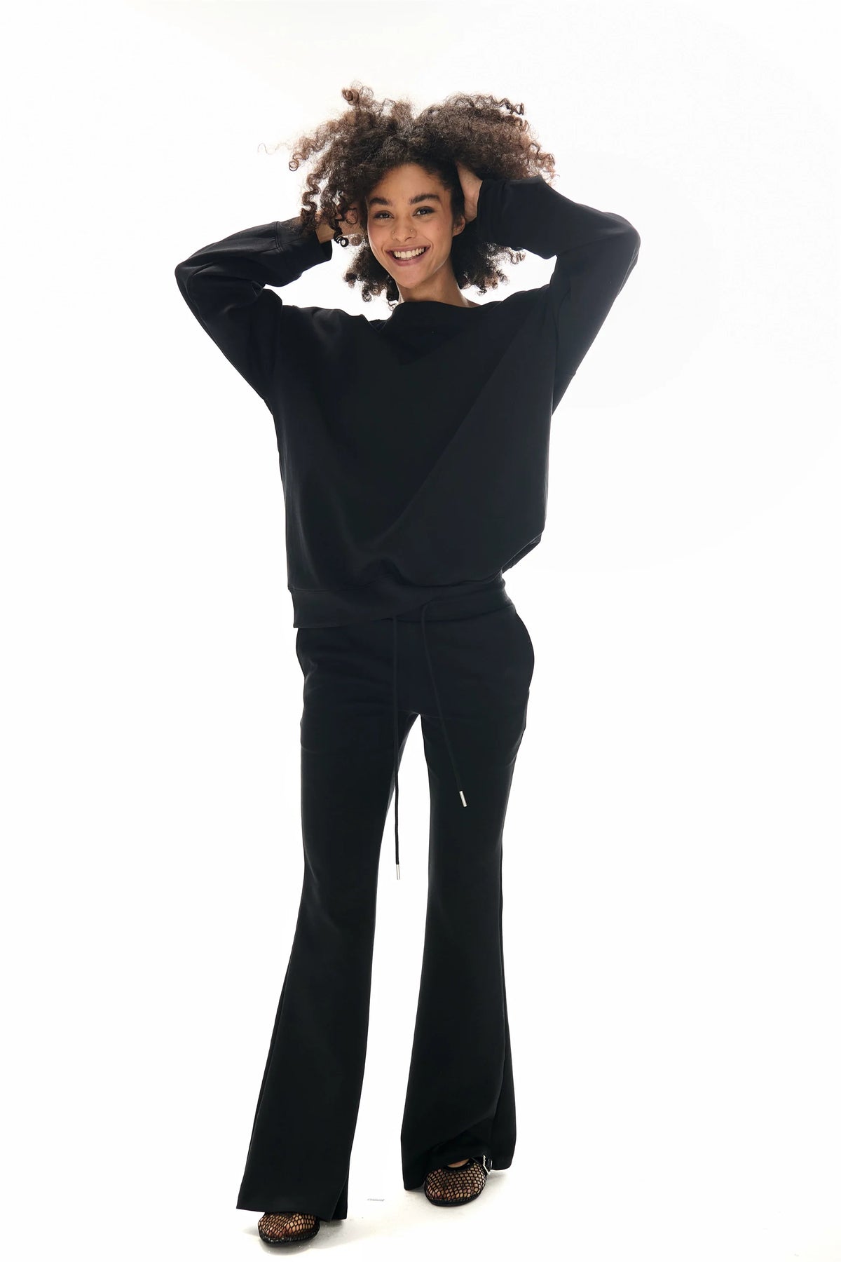 Two Little Guys Off-Shoulder Sweatshirt or Flare Pants