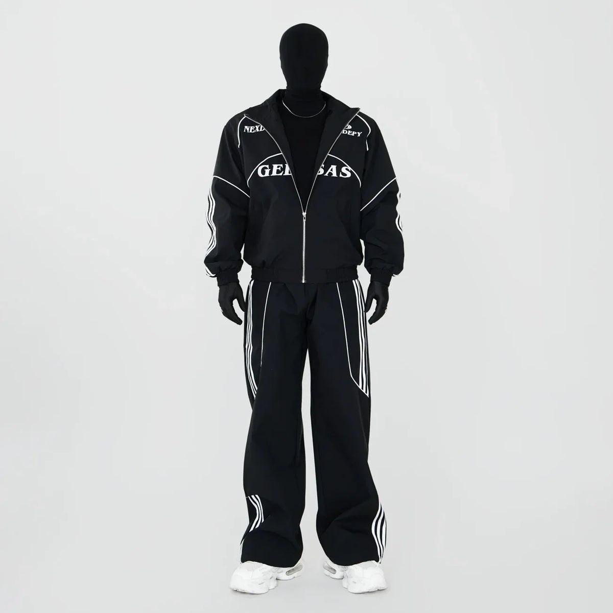 Noir Graphic Piping Moto Jacket and Pants Setup
