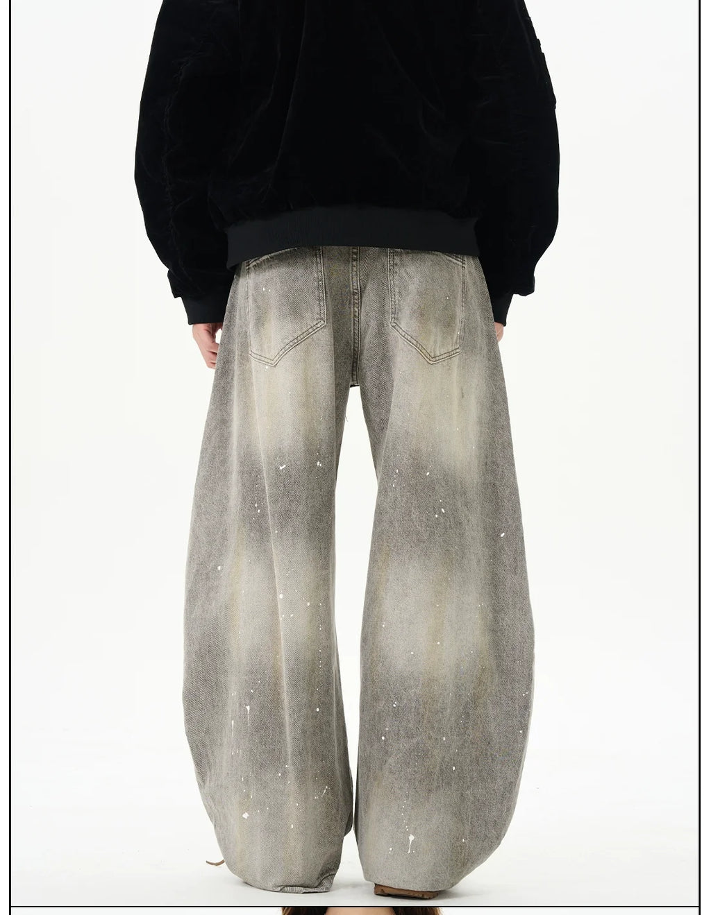 Wide Leg Paint Splatter Jeans