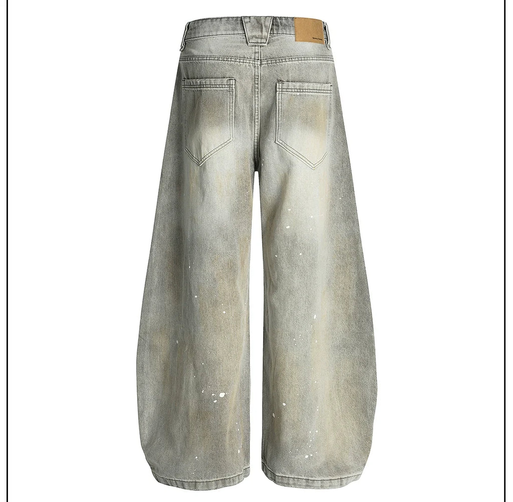 Wide Leg Paint Splatter Jeans