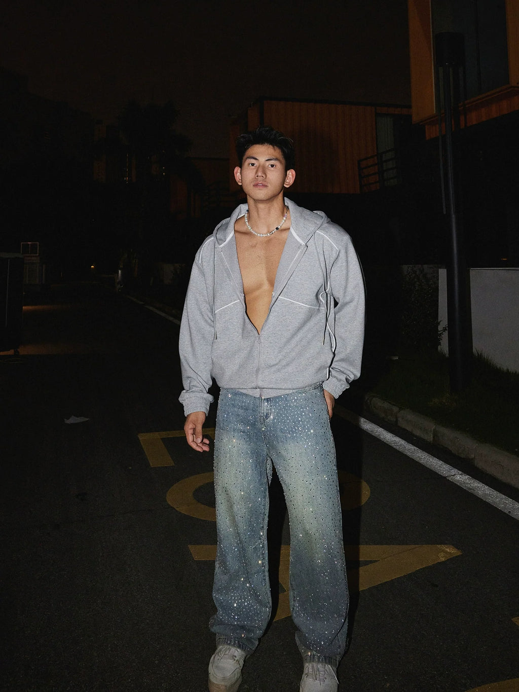 Light Wash Glitter Splatter Jeans