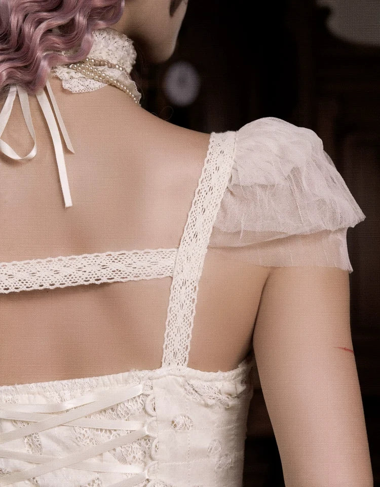 Vintage Lace Heart Cutout Gown